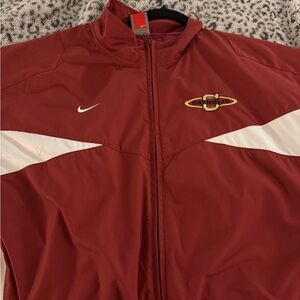 Nike Men's Red and White Windbreaker Jacket